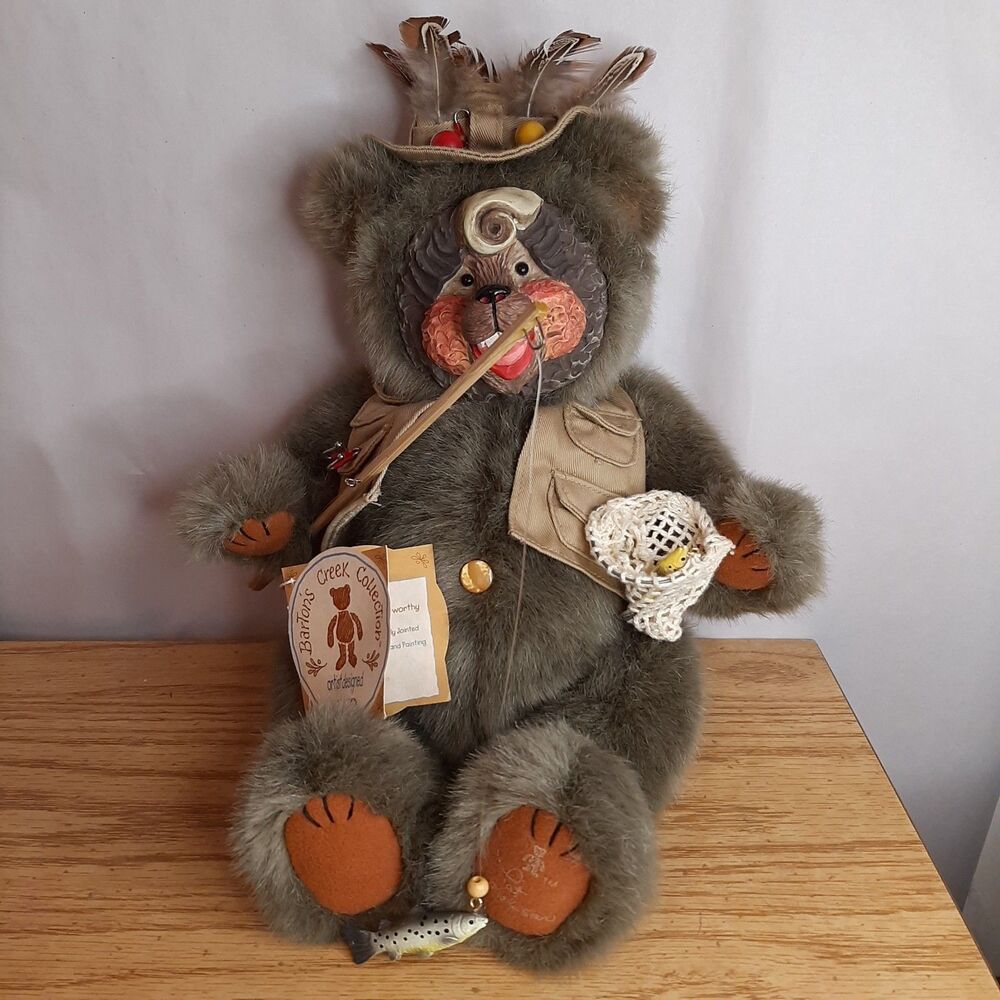 Vtg 1999 Gund Barton's Creek Plush Bear Fenton Fisherman #70001  Pat Kolesar LE